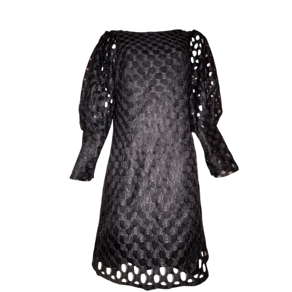 Women's sz S Ina black lace 3/4 length sleeve dress #1161